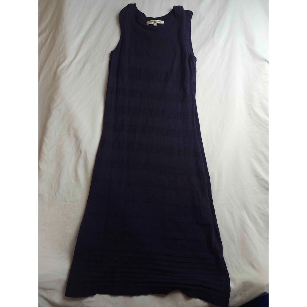 Evan Picone Maxi Sweater Dress Womens Small Purple Knit Sleeveless Scoop Neck